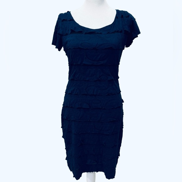 Studio M NWT Navy Ruffle Mini Dress, Medium - Picture 1 of 6